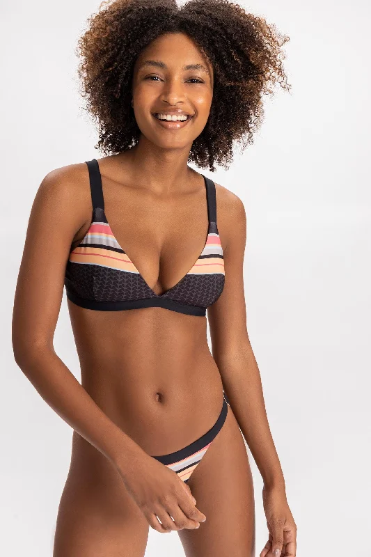 Ruched bikini with fabric gathers for a slimming effectStrippy Triangle Top