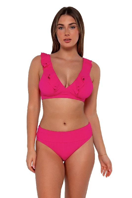 Floral - printed bikini for a feminine and colorful beach vibeSunsets Begonia Sandbar Rib Willa Wireless Top Floral - printed bikini for a feminine and colorful beach vibeSunsets Begonia Sandbar Rib Willa Wireless Top