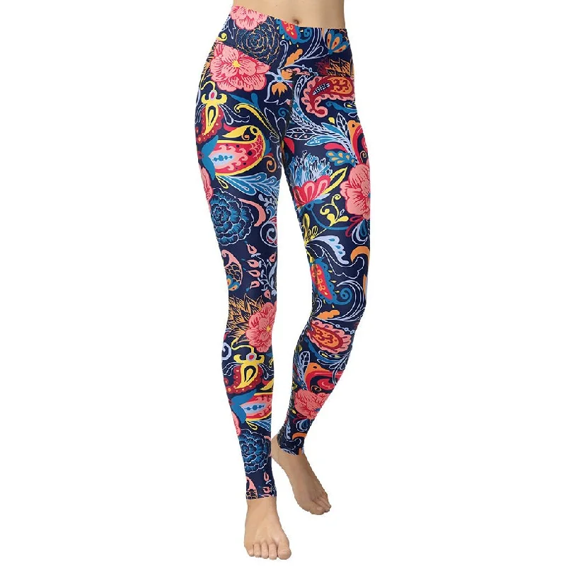 Women's High - Waisted Tight Trousers with Side Slits in Beige for a Trendy LookArt Deco Floral Yoga Leggings Women's High - Waisted Tight Trousers with Side Slits in Beige for a Trendy LookArt Deco Floral Yoga Leggings