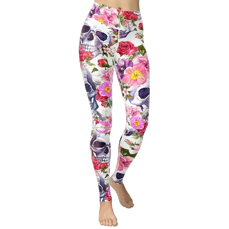 Women's Fleece - Lined Tight Trousers in Dark Blue for Warmth in Cold WeatherBoho Skull Yoga Leggings Women's Fleece - Lined Tight Trousers in Dark Blue for Warmth in Cold WeatherBoho Skull Yoga Leggings