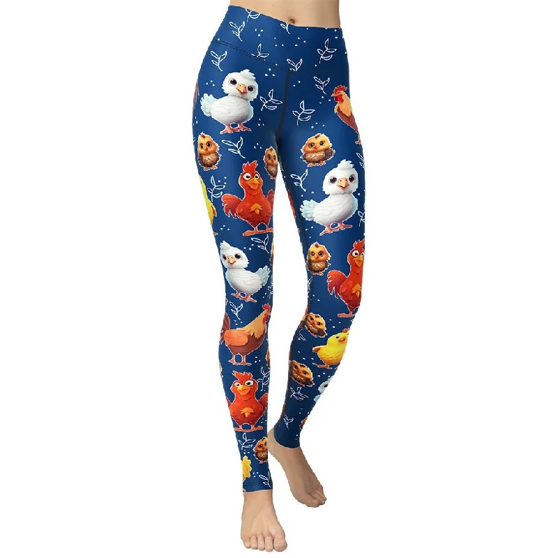 Women's Metallic Tight Trousers in Gold for a Glamorous Party EnsembleChicken Yoga Leggings