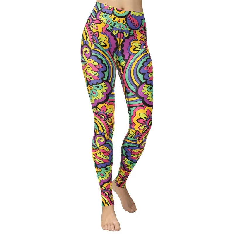 Women's Metallic Tight Trousers in Gold for a Glamorous Party EnsembleColorful Fun Pattern Yoga Leggings