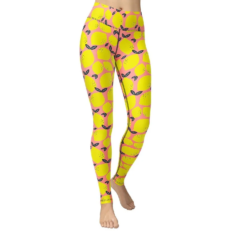 Women's Tight Trousers with Elastic Waistband in Black for Easy and Comfortable WearCute Lemon Yoga Leggings Women's Tight Trousers with Elastic Waistband in Black for Easy and Comfortable WearCute Lemon Yoga Leggings