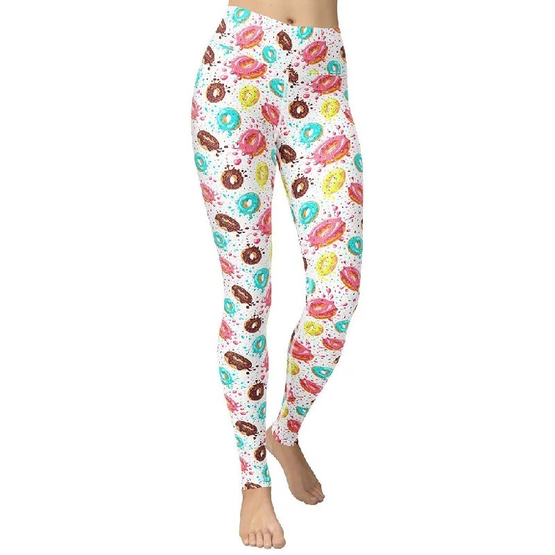 Women's Seamless Compression Tight Trousers in Gray for Fitness and Yoga SessionsDoughnut Pattern Yoga Leggings Women's Seamless Compression Tight Trousers in Gray for Fitness and Yoga SessionsDoughnut Pattern Yoga Leggings