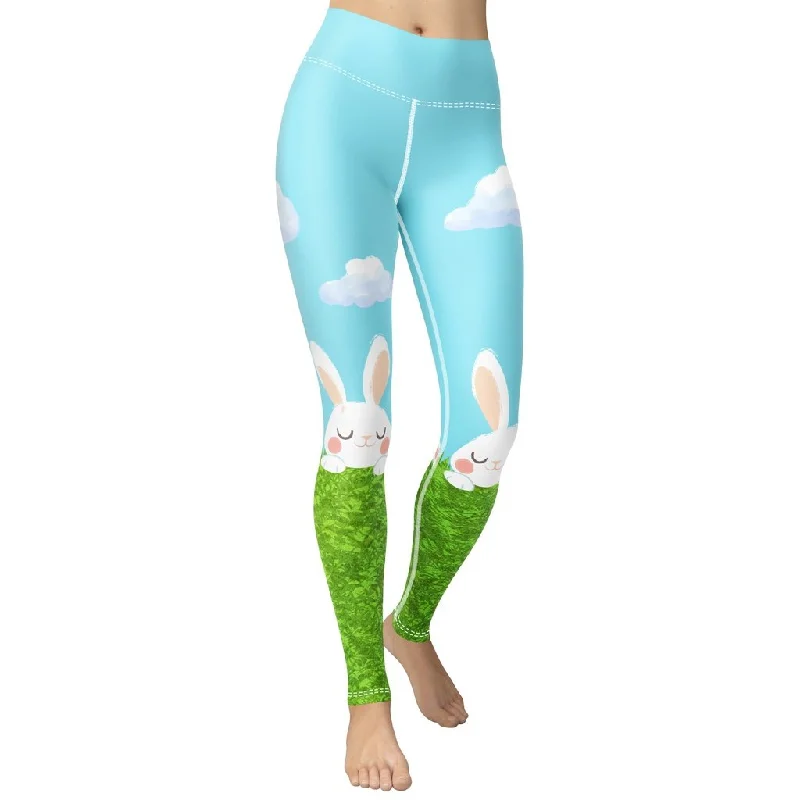 Plus Size Women's Printed Tight Trousers in Floral Patterns for a Spring - Inspired OutfitEaster Bunny Yoga Leggings Plus Size Women's Printed Tight Trousers in Floral Patterns for a Spring - Inspired OutfitEaster Bunny Yoga Leggings