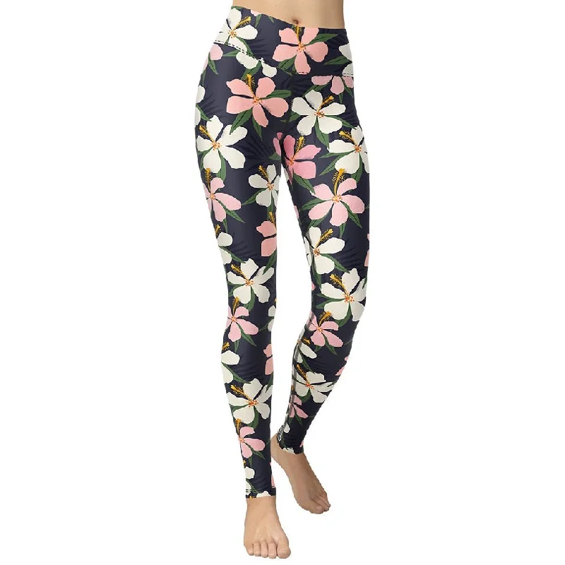 Plus Size Women's Embroidered Tight Trousers in White for a Feminine and Elegant StyleFloral Artwork Yoga Leggings Plus Size Women's Embroidered Tight Trousers in White for a Feminine and Elegant StyleFloral Artwork Yoga Leggings