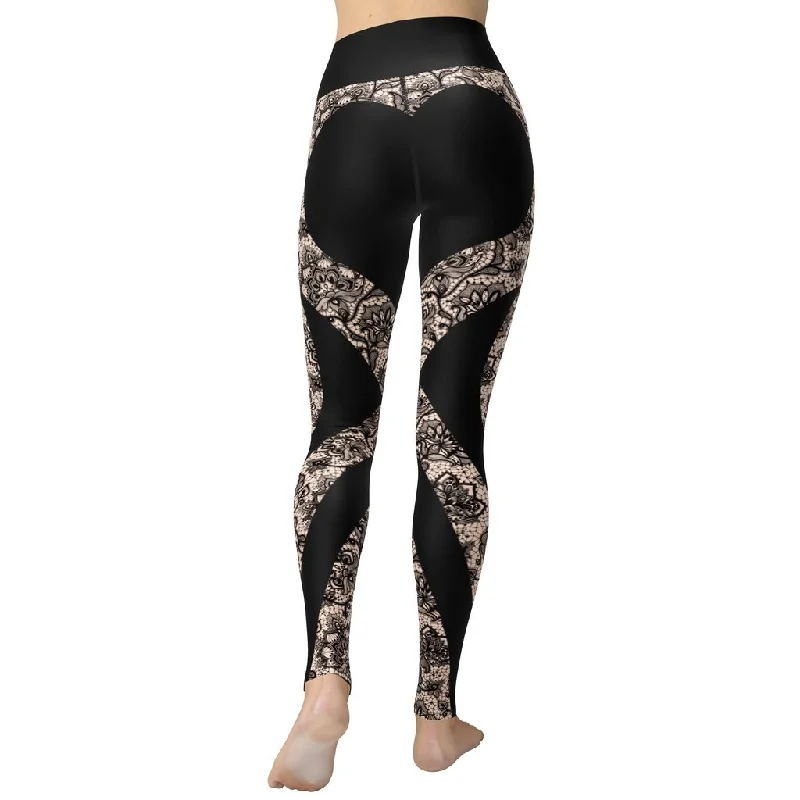 Plus Size Women's Snake - Print Tight Trousers in Brown and Black for a Bold Fashion StatementHeart Shaped Lace Yoga Leggings Plus Size Women's Snake - Print Tight Trousers in Brown and Black for a Bold Fashion StatementHeart Shaped Lace Yoga Leggings