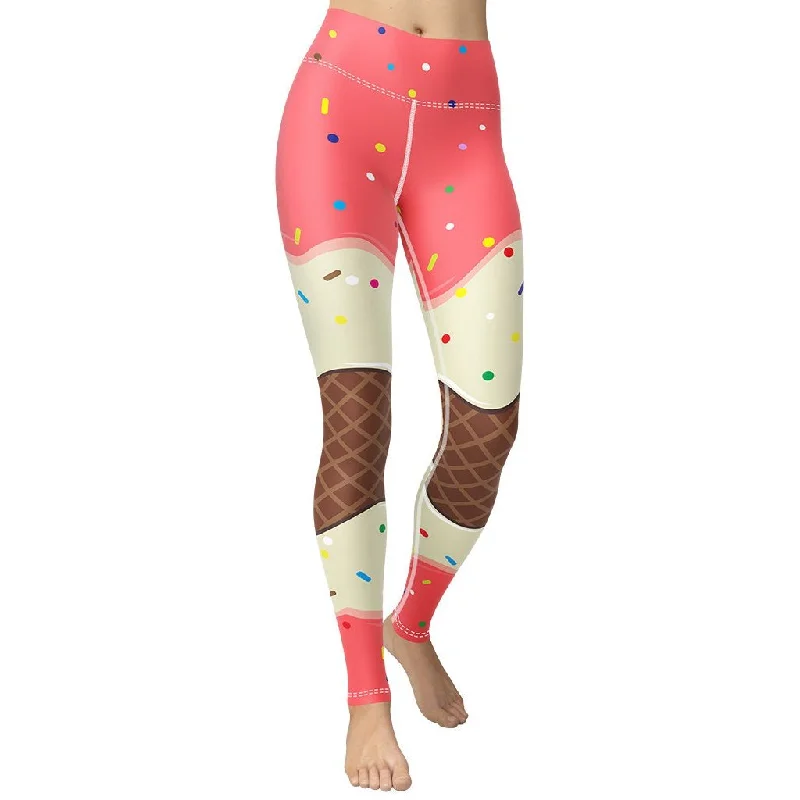 Plus Size Women's Stretch Cotton Tight Trousers in Navy for Comfortable Everyday WearIce Cream Yoga Leggings Plus Size Women's Stretch Cotton Tight Trousers in Navy for Comfortable Everyday WearIce Cream Yoga Leggings