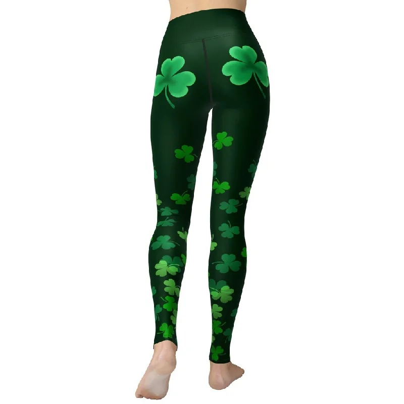 Women's Tight Trousers with Elastic Waistband in Black for Easy and Comfortable WearIrish Luck Yoga Leggings Women's Tight Trousers with Elastic Waistband in Black for Easy and Comfortable WearIrish Luck Yoga Leggings