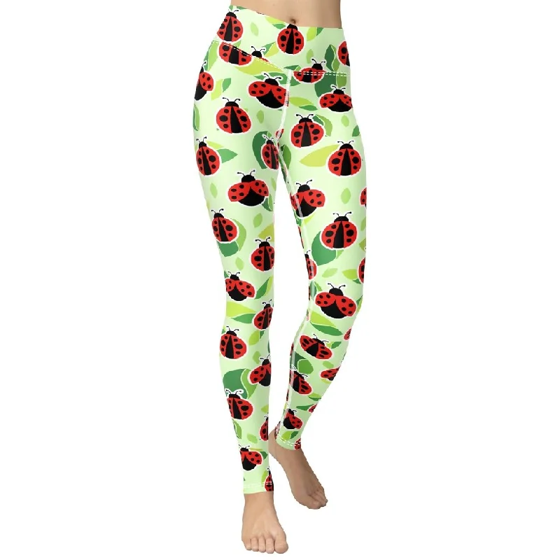 High - Waisted Women's Leather Tight Trousers in Black for a Rock - Chic LookLadybugs Yoga Leggings High - Waisted Women's Leather Tight Trousers in Black for a Rock - Chic LookLadybugs Yoga Leggings
