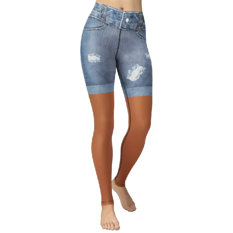 Plus Size Women's Snake - Print Tight Trousers in Brown and Black for a Bold Fashion StatementMedium Brown Denim Shorts Print Yoga Leggings Plus Size Women's Snake - Print Tight Trousers in Brown and Black for a Bold Fashion StatementMedium Brown Denim Shorts Print Yoga Leggings