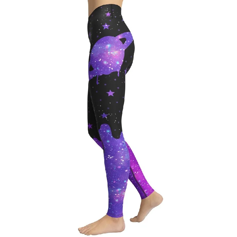 Women's Metallic Tight Trousers in Gold for a Glamorous Party EnsembleMelting Galaxy Yoga Leggings Women's Metallic Tight Trousers in Gold for a Glamorous Party EnsembleMelting Galaxy Yoga Leggings