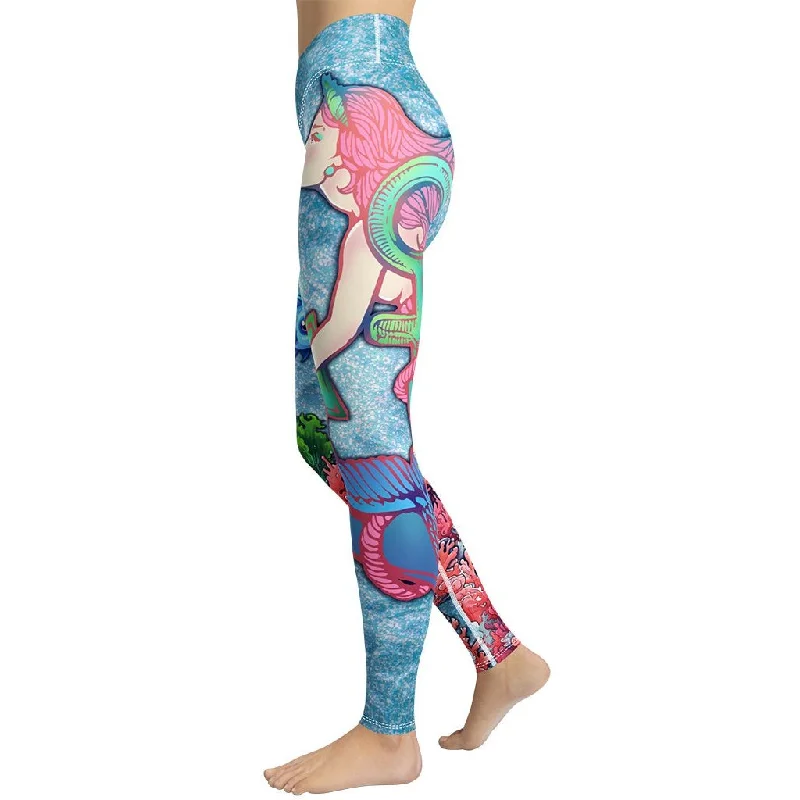 Plus Size Women's Embroidered Tight Trousers in White for a Feminine and Elegant StyleMermaid Yoga Leggings Plus Size Women's Embroidered Tight Trousers in White for a Feminine and Elegant StyleMermaid Yoga Leggings