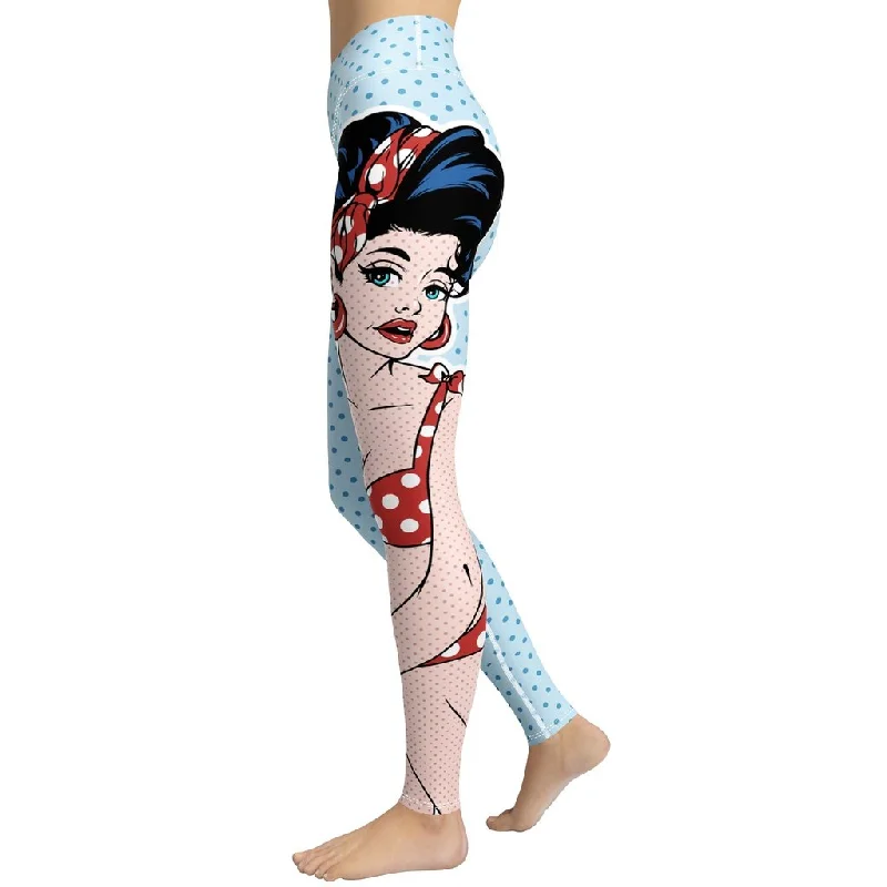 Women's Tight Trousers with Elastic Waistband in Black for Easy and Comfortable WearPinup Girl Yoga Leggings Women's Tight Trousers with Elastic Waistband in Black for Easy and Comfortable WearPinup Girl Yoga Leggings