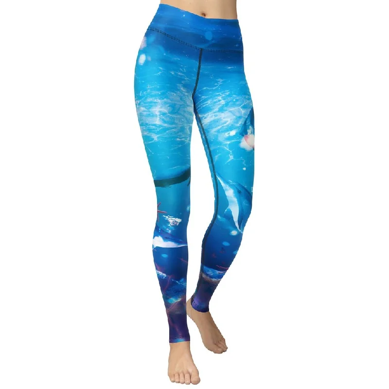 Plus Size Women's Printed Tight Trousers in Floral Patterns for a Spring - Inspired OutfitSea World Yoga Leggings Plus Size Women's Printed Tight Trousers in Floral Patterns for a Spring - Inspired OutfitSea World Yoga Leggings