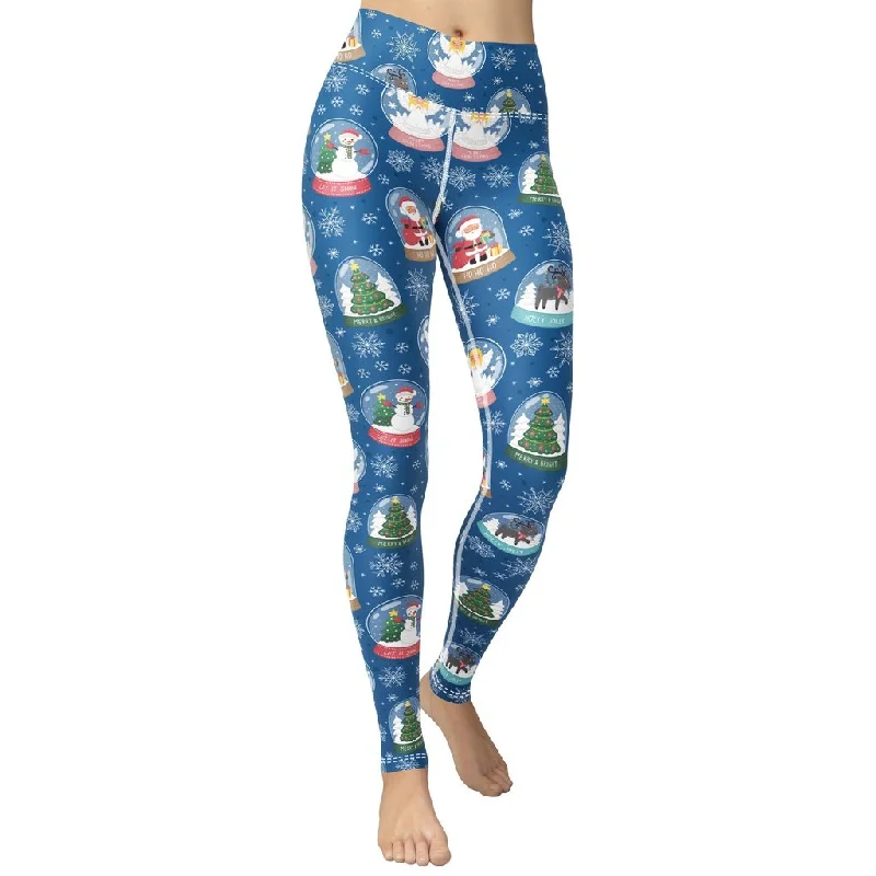 Plus Size Women's Stretch Cotton Tight Trousers in Navy for Comfortable Everyday WearSnow Globe Pattern Yoga Leggings Plus Size Women's Stretch Cotton Tight Trousers in Navy for Comfortable Everyday WearSnow Globe Pattern Yoga Leggings
