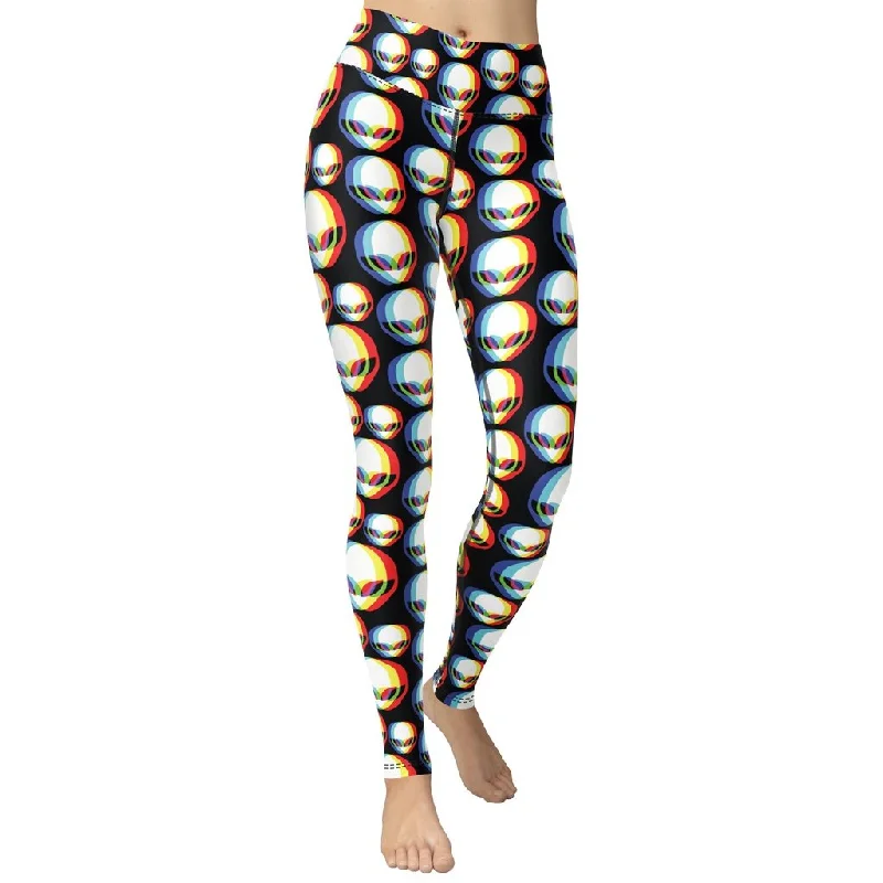 Women's Leather - Look Tight Trousers with Zipper Details in Dark Gray for an Urban StyleTrippy Alien Yoga Leggings Women's Leather - Look Tight Trousers with Zipper Details in Dark Gray for an Urban StyleTrippy Alien Yoga Leggings