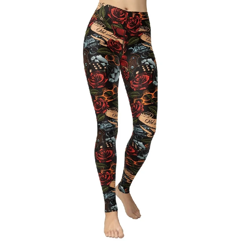 Plus Size Women's Corduroy Tight Trousers in Olive Green for a Retro and Cozy VibeVintage Tattoos Yoga Leggings Plus Size Women's Corduroy Tight Trousers in Olive Green for a Retro and Cozy VibeVintage Tattoos Yoga Leggings