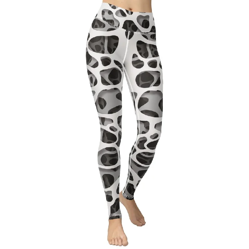 Women's Metallic Tight Trousers in Gold for a Glamorous Party EnsembleWeb Illusion Pattern Yoga Leggings